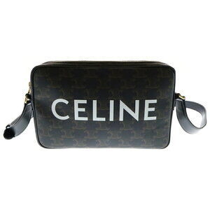 Celine Triomphe Logo Leather Messenger Shoulder Bag Brown RED